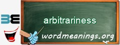 WordMeaning blackboard for arbitrariness